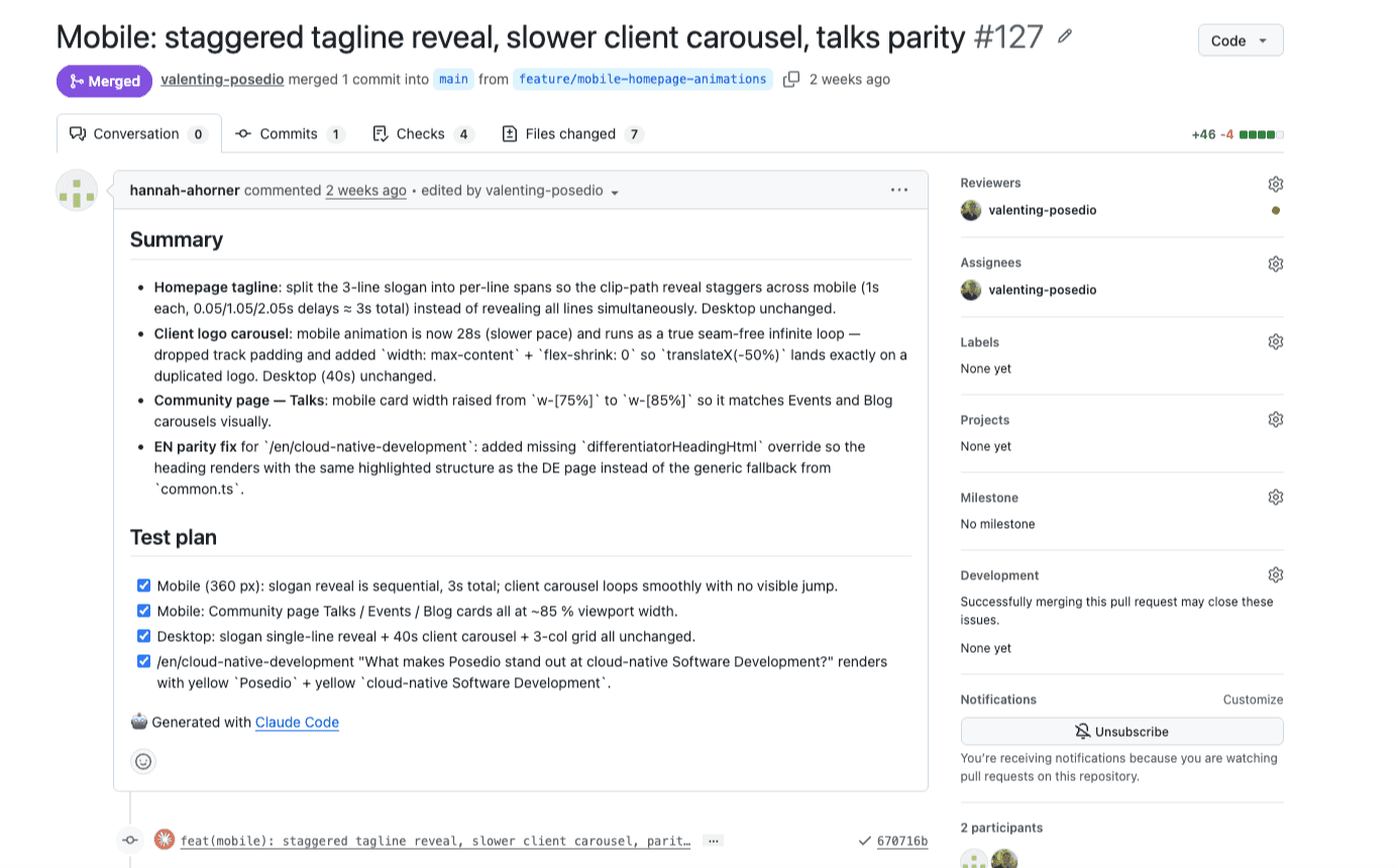Beispielhafter Pull Request